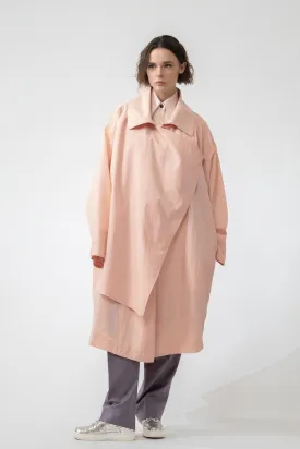 TOLTEC pastel pink - nylon unisex oversize raincoat