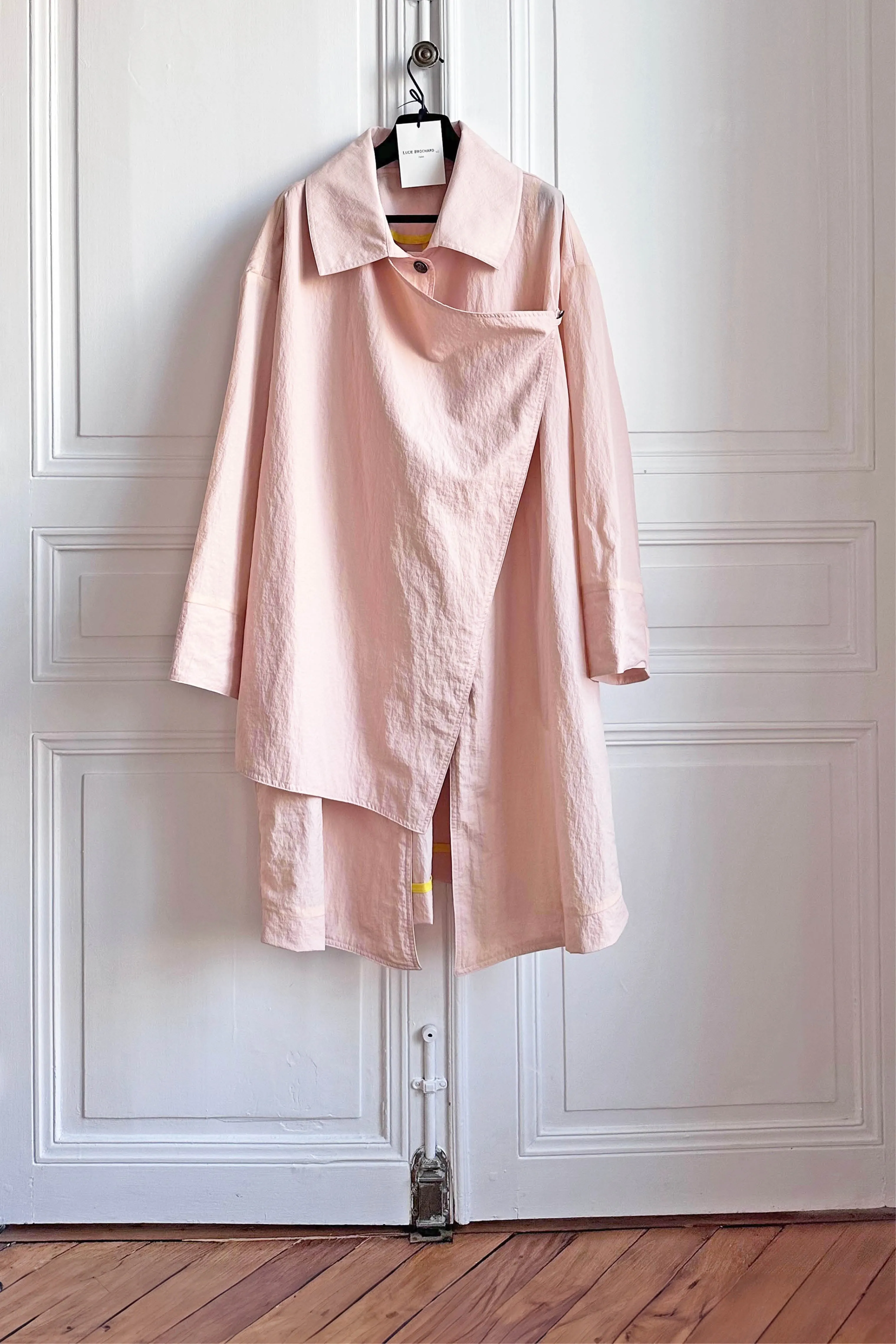 TOLTEC pastel pink - nylon unisex oversize raincoat