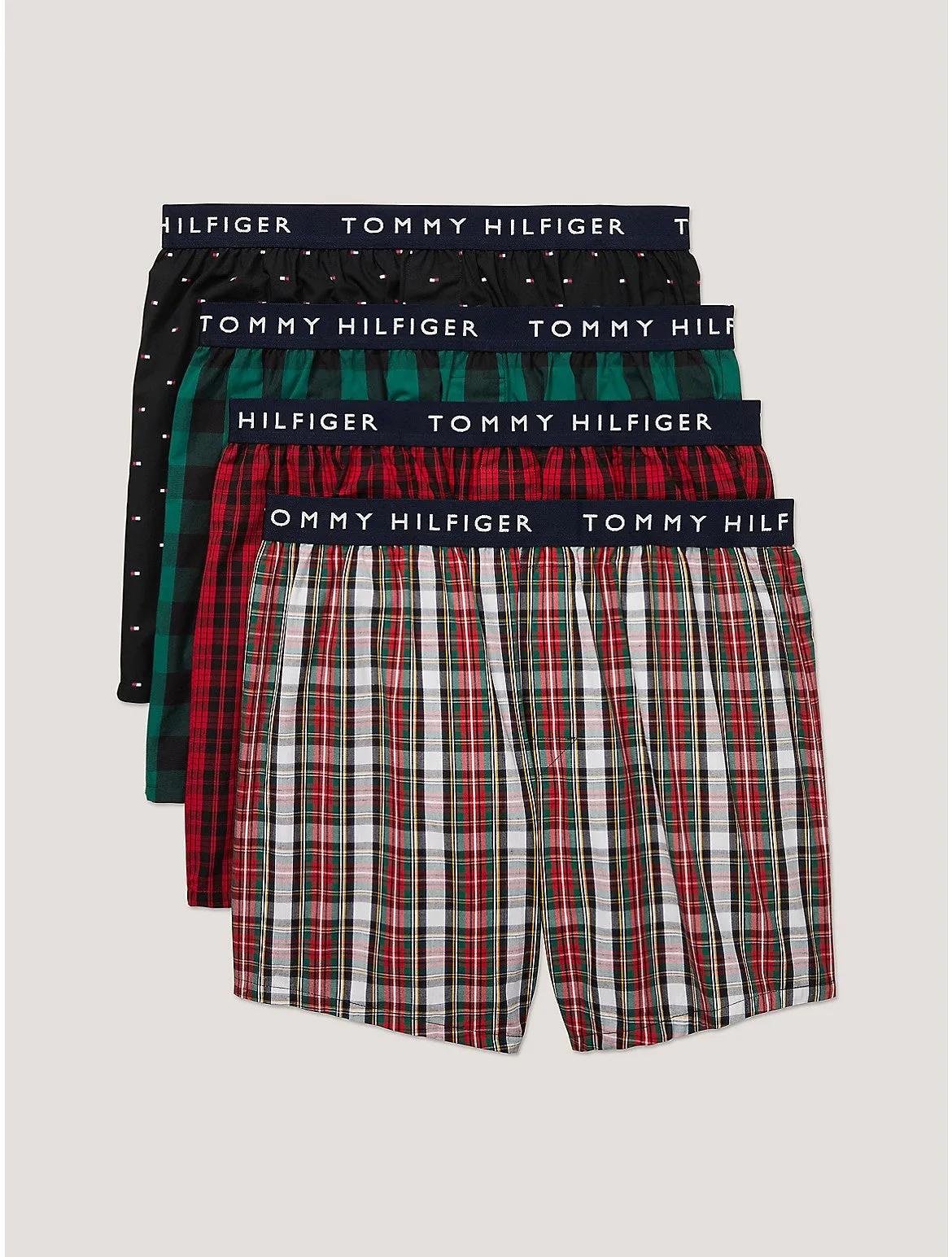 Tommy Hilfiger Men's Woven Cotton Boxer 4-Pack