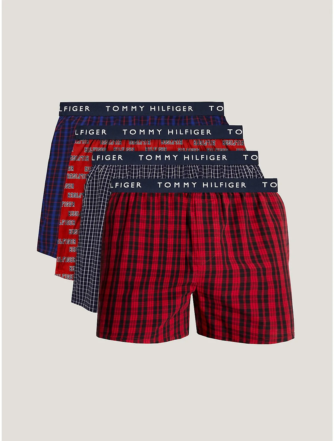 Tommy Hilfiger Men's Woven Cotton Boxer 4-Pack