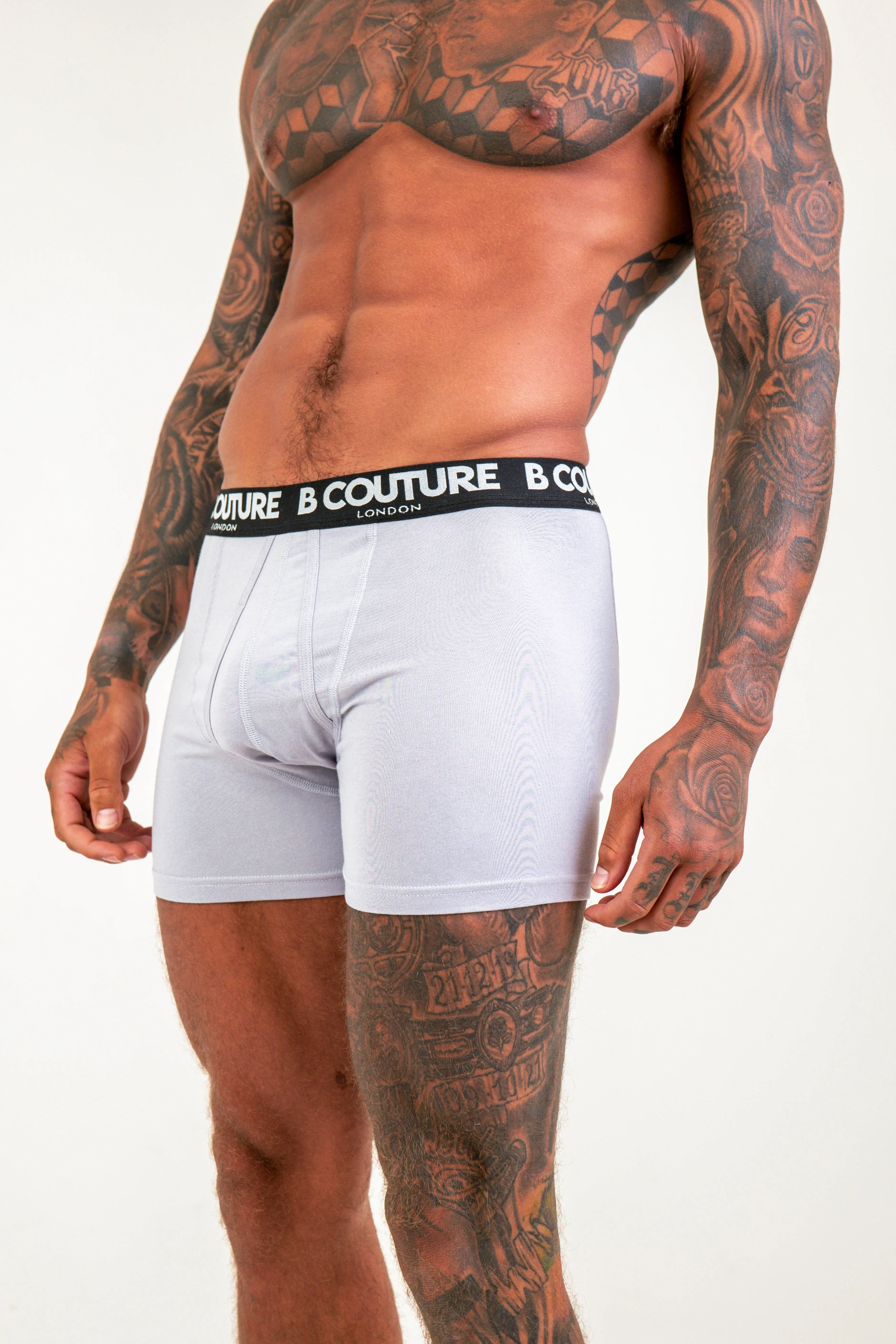 Torrington 3 Pack Boxer Shorts - Black / Grey / White