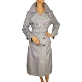 Vintage Trench Style Rain Coat 1975 Unused Grey Nylon Mr Michel Ladies Size L 14