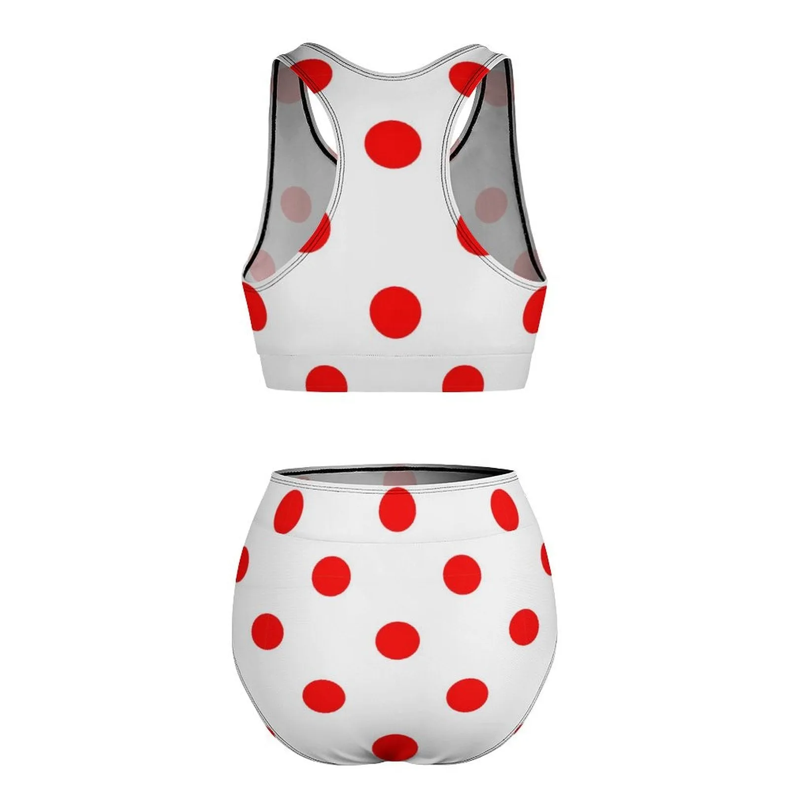 White With Red Polka Dots Women's Bikini Swimsuit