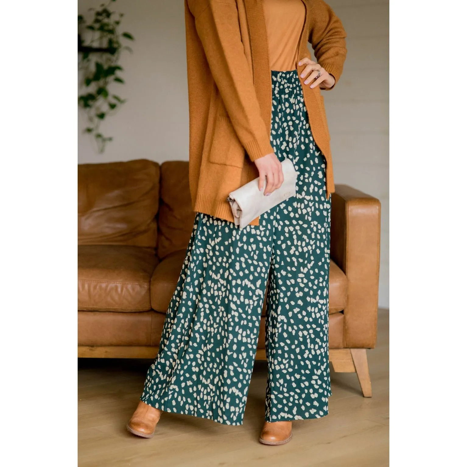 Wide Leg Leopard Pants