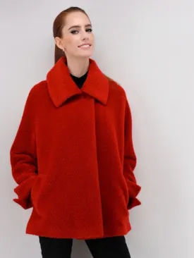 Women's Short Coat in Alpaca Wool Blend