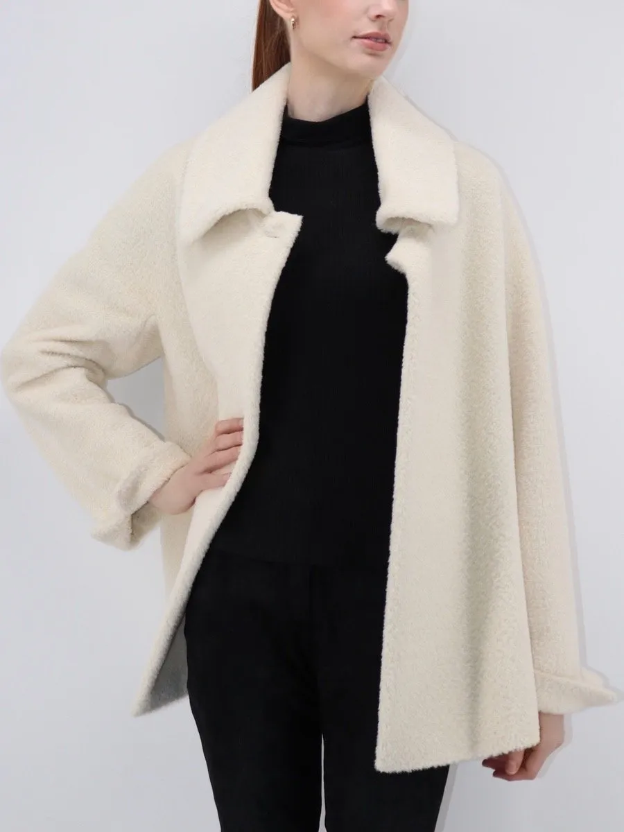 Women's Short Coat in Alpaca Wool Blend