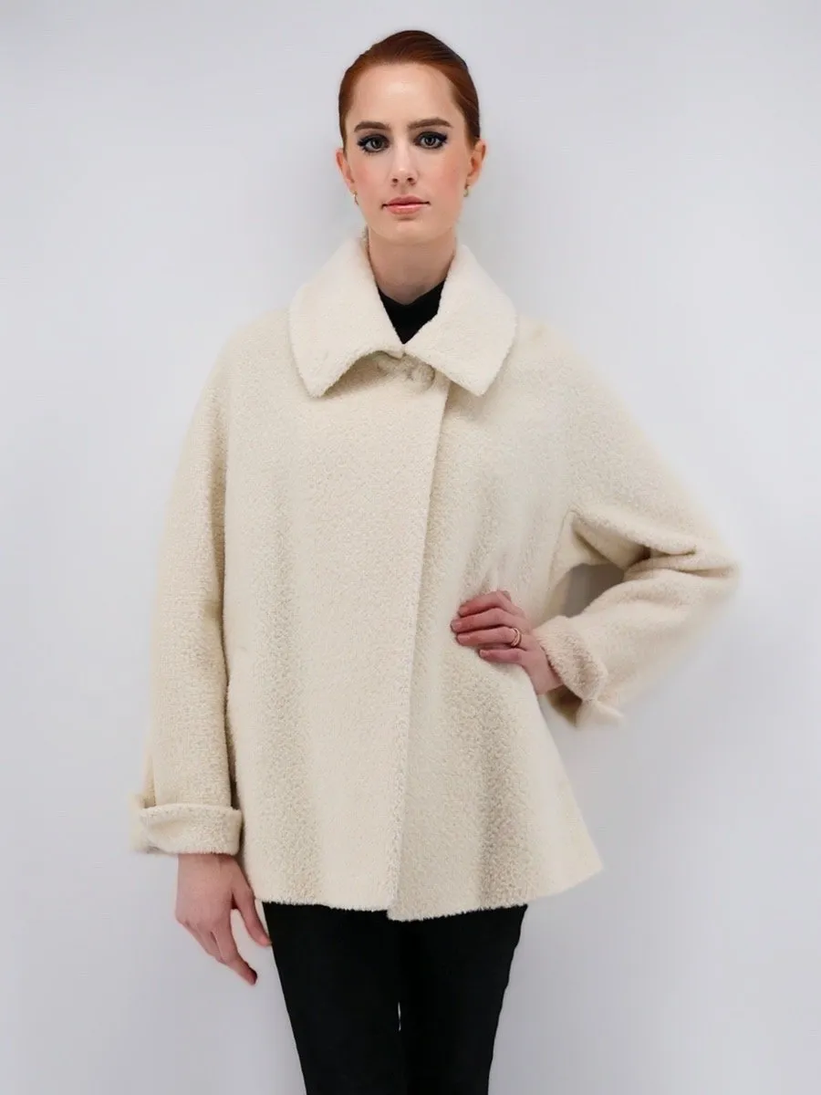 Women's Short Coat in Alpaca Wool Blend