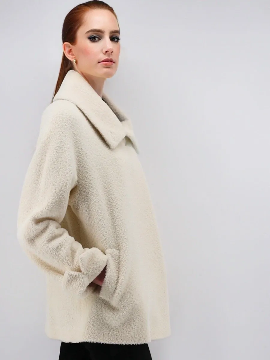 Women's Short Coat in Alpaca Wool Blend