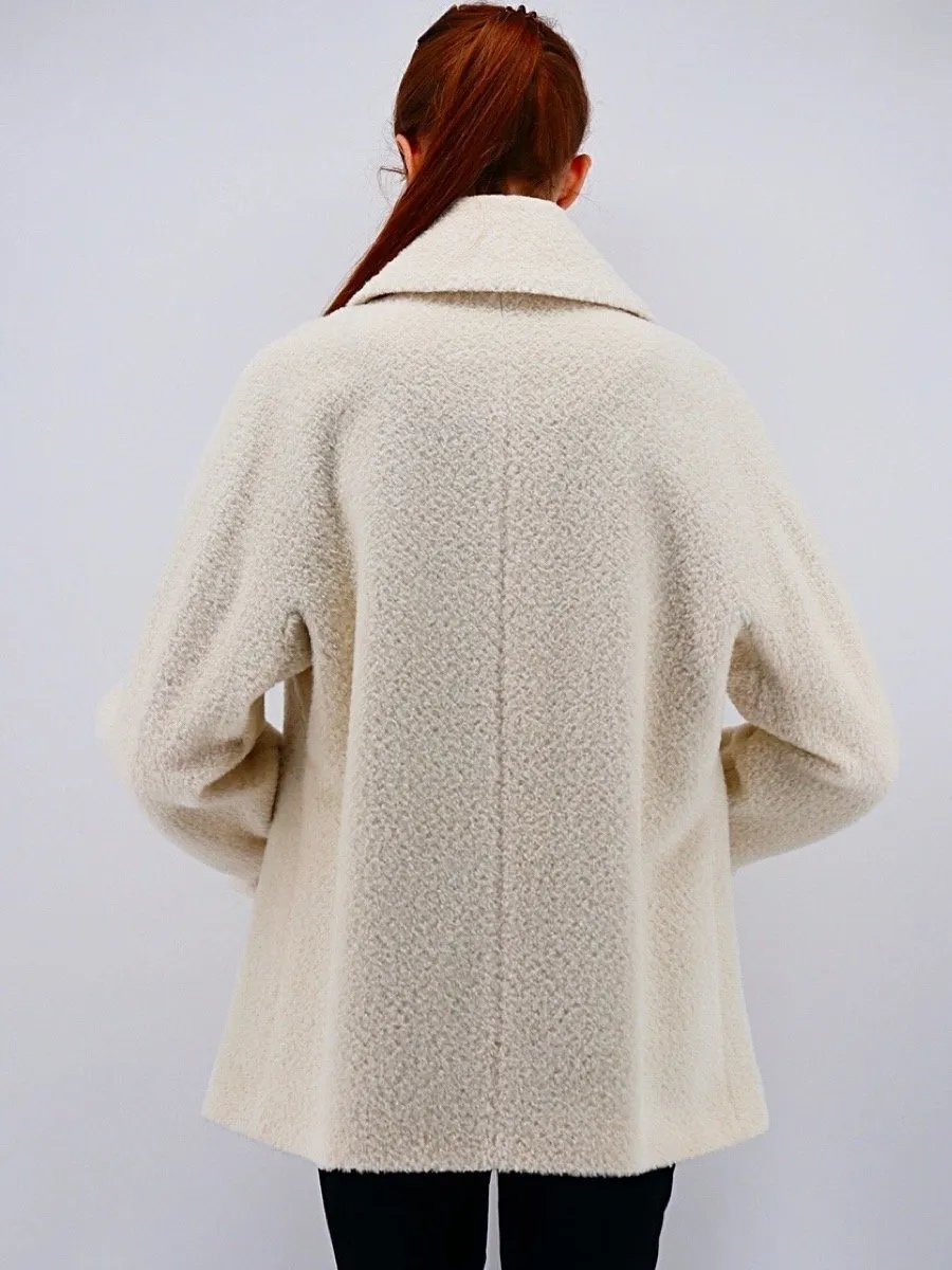 Women's Short Coat in Alpaca Wool Blend