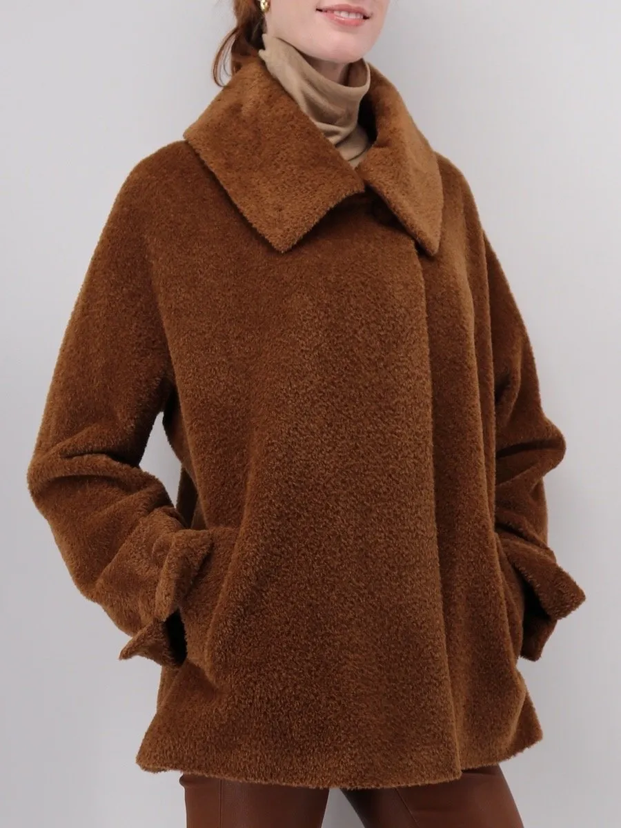 Women's Short Coat in Alpaca Wool Blend